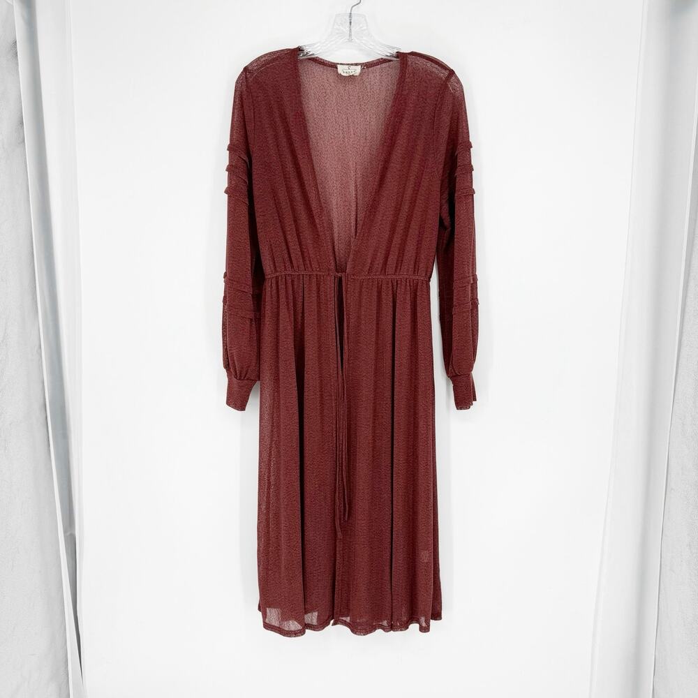 Ember Long Sleeve Tie Front Cardigan Size Medium